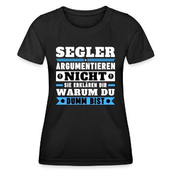 Sailors don't argue - Women's Functional T-Shirt - black - Front - AI Model Female 172 light (172cm)