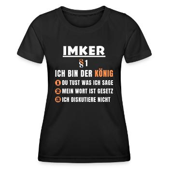 Beekeeper Gift - I'm the King - Women's Functional T-Shirt - black - Front - AI Model Female 172 light (172cm)