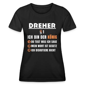 Dreher Geschenk - Ich bin der König - Frauen Funktions-T-Shirt - Schwarz - Vorne - AI Model Female 172 light (172cm)