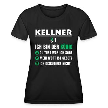 Waiter's Gift - I'm the King - Women's Functional T-Shirt - black - Front - AI Model Female 172 light (172cm)