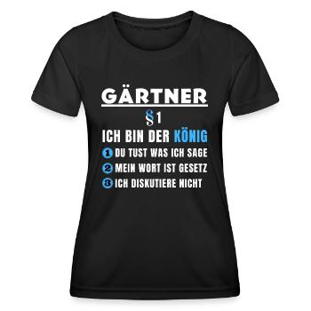 Cadeau du jardinier - Je suis le roi - T-shirt sport Femme - noir - Devant - AI Model Female 172 light (172cm)