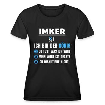 Beekeeper Gift - I'm the King - Women's Functional T-Shirt - black - Front - AI Model Female 172 light (172cm)