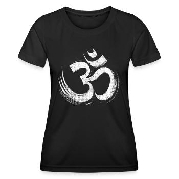 Om Logo Namah Shivaya Mantra Meditation Yoga - Frauen Funktions-T-Shirt - Schwarz - Vorne - AI Model Female 172 light (172cm)