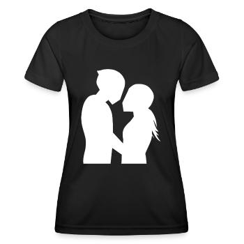 Bikercouple Love Motorcycle Couple Couple Hug - Women's Functional T-Shirt - black - Front - AI Model Female 172 light (172cm)