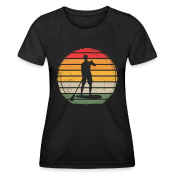 Paddle Board Vintage - T-shirt sport Femme - noir - Devant - AI Model Female 172 light (172cm)