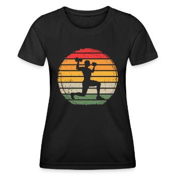 Fitness Vintage - Women's Functional T-Shirt - black - Front - AI Model Female 172 light (172cm)