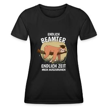 Endlich Beamter Auf Lebenszeit Endlich Verbeamtung - Frauen Funktions-T-Shirt - Schwarz - Vorne - AI Model Female 172 light (172cm)