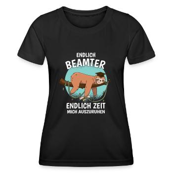 Endlich Beamter Auf Lebenszeit Endlich Verbeamtung - Frauen Funktions-T-Shirt - Schwarz - Vorne - AI Model Female 172 light (172cm)