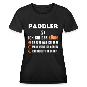 Cadeau de pagayeur - je suis le roi - T-shirt sport Femme - noir - Devant - AI Model Female 172 light (172cm)