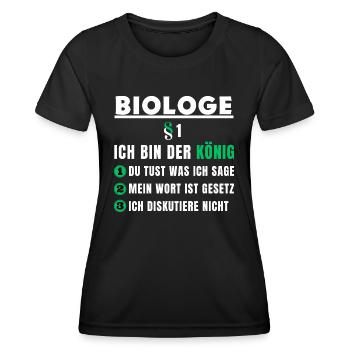 Cadeau de biologiste - je suis le roi - T-shirt sport Femme - noir - Devant - AI Model Female 172 light (172cm)