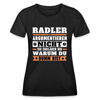 Cyclists don't argue - Women's Functional T-Shirt - black - Front - AI Model Female 172 light (172cm)