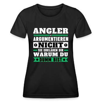 Les pêcheurs ne discutent pas - T-shirt sport Femme - noir - Devant - AI Model Female 172 light (172cm)