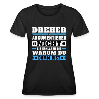 Dreher argumentieren nicht - Frauen Funktions-T-Shirt - Schwarz - Vorne - AI Model Female 172 light (172cm)