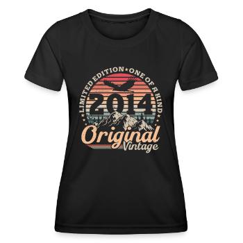 Original 2014 Jahrgang Retro Geburtstag Geschenk - Frauen Funktions-T-Shirt - Schwarz - Vorne - AI Model Female 172 light (172cm)