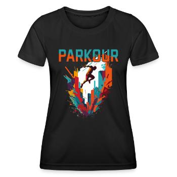 Parkour Urban - Women's Functional T-Shirt - black - Front - AI Model Female 172 light (172cm)