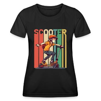 Scootering Boy Retro Vintage - Frauen Funktions-T-Shirt - Schwarz - Vorne - AI Model Female 172 light (172cm)