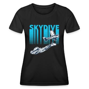 Skydiving Skydive - Women's Functional T-Shirt - black - Front - AI Model Female 172 light (172cm)