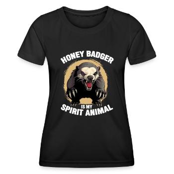 Honey Badger est mon animal spirituel - T-shirt sport Femme - noir - Devant - AI Model Female 172 light (172cm)