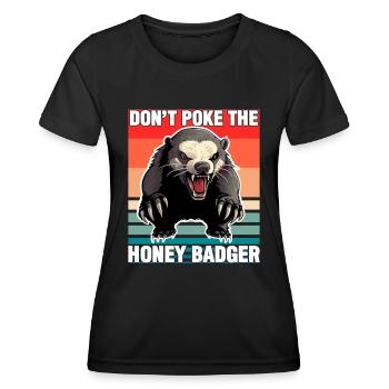 Honey Badger Dont Poke The Honey Badger - T-shirt sport Femme - noir - Devant - AI Model Female 172 light (172cm)