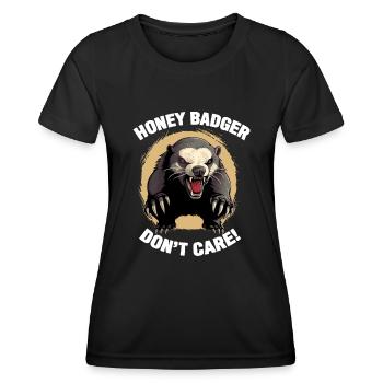Honey Badger Dont Fact - T-shirt sport Femme - noir - Devant - AI Model Female 172 light (172cm)
