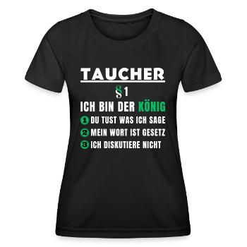 Cadeau de plongeur - Je suis le roi - T-shirt sport Femme - noir - Devant - AI Model Female 172 light (172cm)