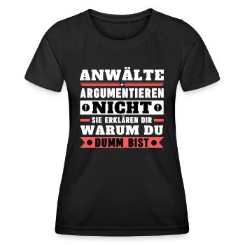 Lawyers don't argue - Women's Functional T-Shirt - black - Front - AI Model Female 172 light (172cm)