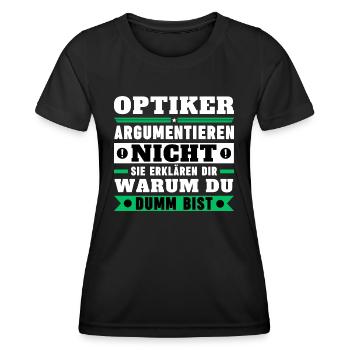 Les optométristes ne discutent pas - T-shirt sport Femme - noir - Devant - AI Model Female 172 light (172cm)