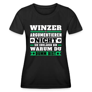 Winemakers don't argue - Women's Functional T-Shirt - black - Front - AI Model Female 172 light (172cm)