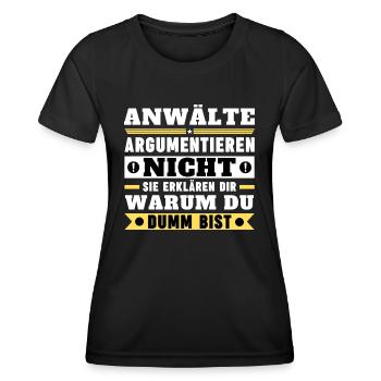Les avocats ne discutent pas - T-shirt sport Femme - noir - Devant - AI Model Female 172 light (172cm)