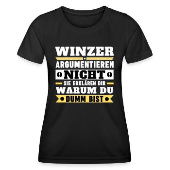 Winemakers don't argue - Women's Functional T-Shirt - black - Front - AI Model Female 172 light (172cm)