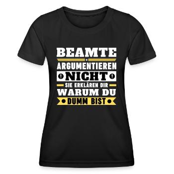 Les responsables ne discutent pas - T-shirt sport Femme - noir - Devant - AI Model Female 172 light (172cm)