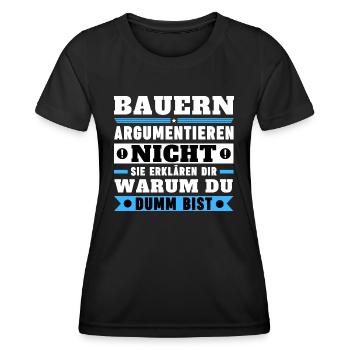 Les agriculteurs ne se disputent pas - T-shirt sport Femme - noir - Devant - AI Model Female 172 light (172cm)