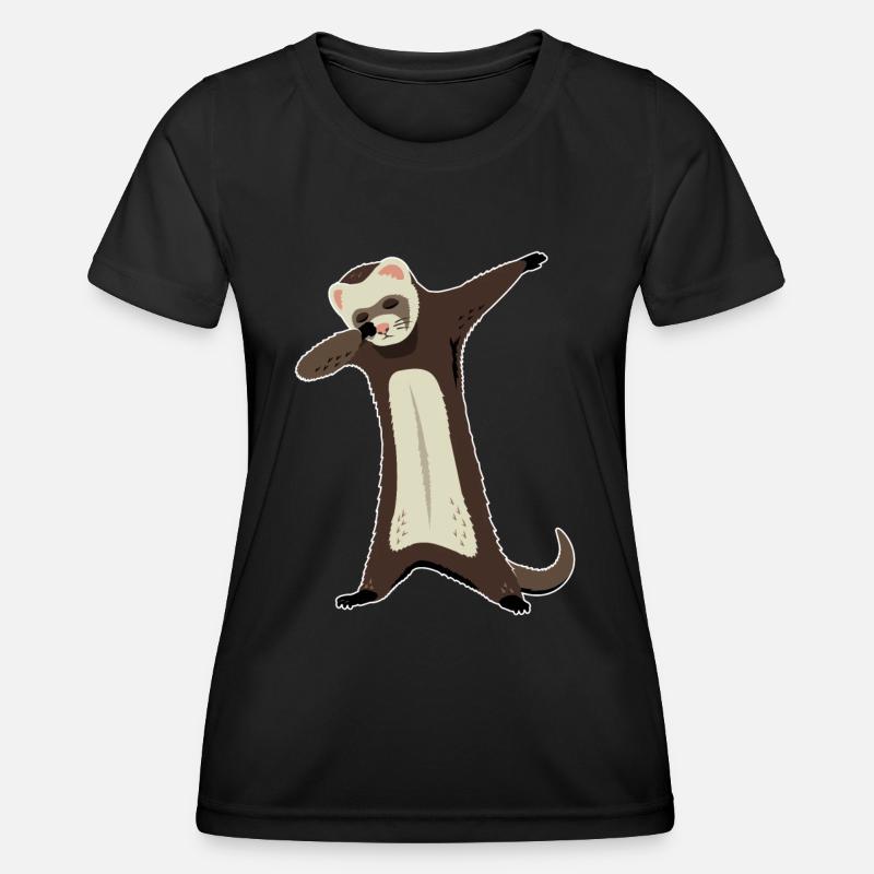 Ferret Dabbing Funny Pet Ferret - Women's Functional T-Shirt - black