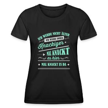 Älter werden, Alter, Spruch - Frauen Funktions-T-Shirt - Schwarz - Vorne - AI Model Female 172 light (172cm)