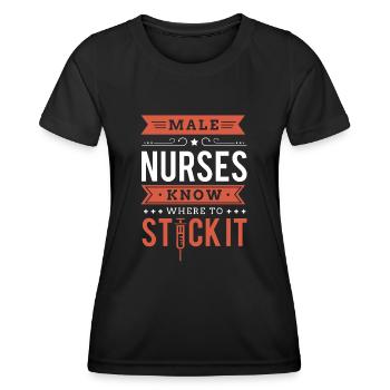 Infirmier - T-shirt sport Femme - noir - Devant - AI Model Female 172 light (172cm)