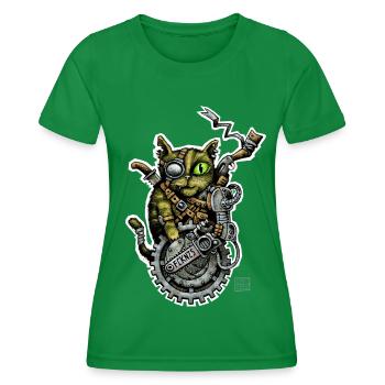 STEAMCATPUNX 01 - Frauen Funktions-T-Shirt - Kelly Green - Vorne - AI Model Female 172 dark (172cm)