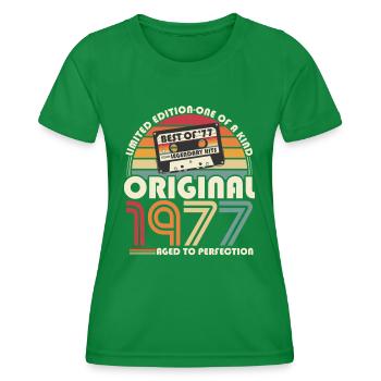 Original 1977 Vintage Vintage Retro Birthday - Women's Functional T-Shirt - kelly green - Front - AI Model Female 172 dark (172cm)