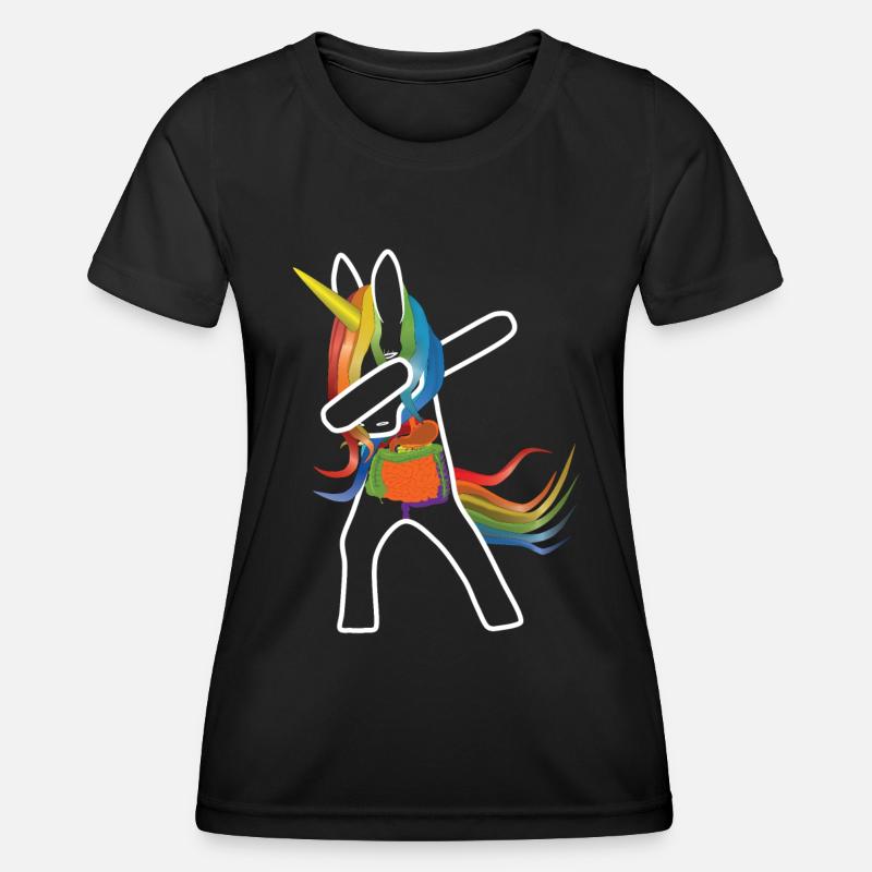 Unicorn dabbing from the inside - Women's Functional T-Shirt - black