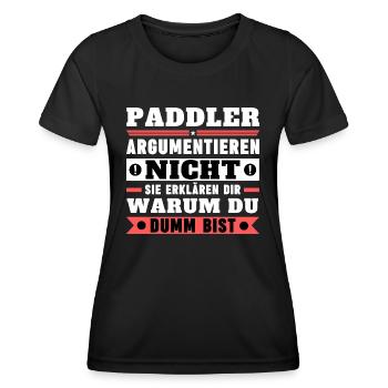 Paddlers don't argue - Women's Functional T-Shirt - black - Front - AI Model Female 172 light (172cm)