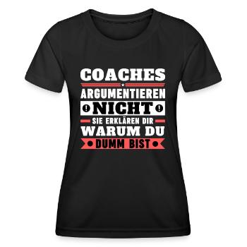 Coaches argumentieren nicht - Frauen Funktions-T-Shirt - Schwarz - Vorne - AI Model Female 172 light (172cm)