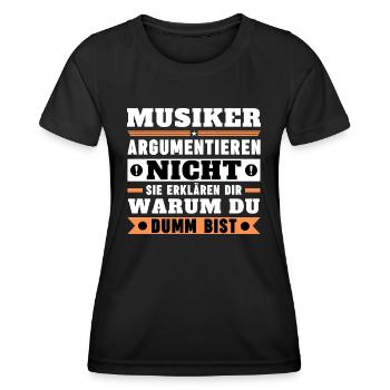 Les musiciens ne se disputent pas - T-shirt sport Femme - noir - Devant - AI Model Female 172 light (172cm)
