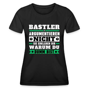 Hobbyists don't argue - Women's Functional T-Shirt - black - Front - AI Model Female 172 light (172cm)