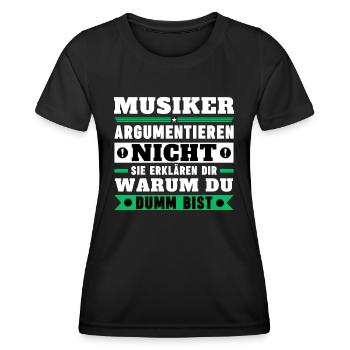 Les musiciens ne discutent pas - T-shirt sport Femme - noir - Devant - AI Model Female 172 light (172cm)