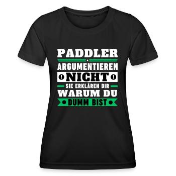 Paddlers don't argue - Women's Functional T-Shirt - black - Front - AI Model Female 172 light (172cm)