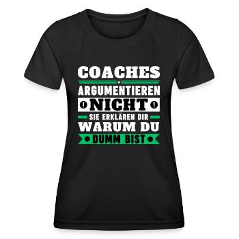 Coaches argumentieren nicht - Frauen Funktions-T-Shirt - Schwarz - Vorne - AI Model Female 172 light (172cm)