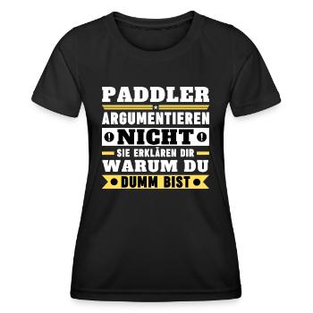 Paddlers don't argue - Women's Functional T-Shirt - black - Front - AI Model Female 172 light (172cm)