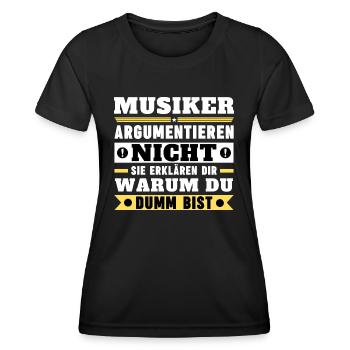 Les musiciens ne se disputent pas - T-shirt sport Femme - noir - Devant - AI Model Female 172 light (172cm)
