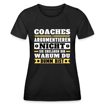 Coaches argumentieren nicht - Frauen Funktions-T-Shirt - Schwarz - Vorne - AI Model Female 172 light (172cm)