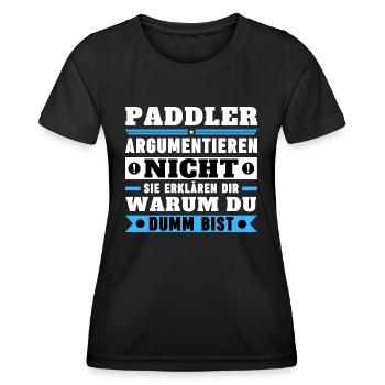 Paddlers don't argue - Women's Functional T-Shirt - black - Front - AI Model Female 172 light (172cm)
