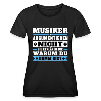 Les musiciens ne se disputent pas - T-shirt sport Femme - noir - Devant - AI Model Female 172 light (172cm)